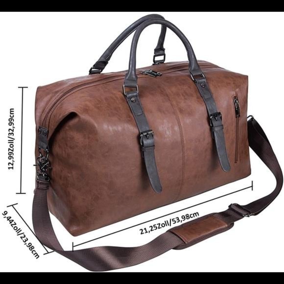 Huge PU Leather Travel Duffel Bag - - Overnight Bag - Carry On Bag - Picture 5 of 6